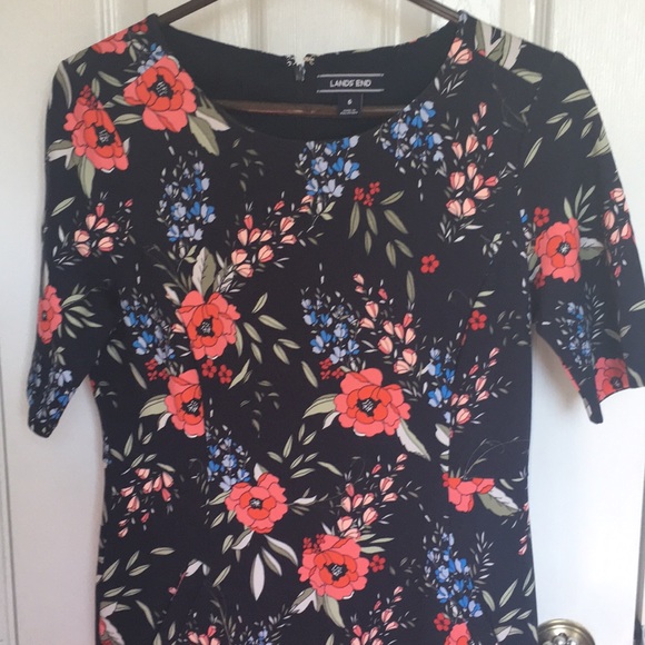 Lands End navy floral dress size 6 - Picture 3 of 5